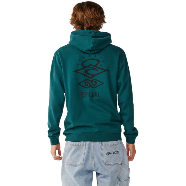 2026 Rip Curl Mens Search Icon Hoodie 0AKMFL - Blue Green